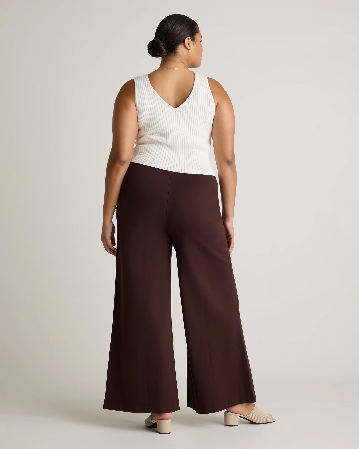 Ultra-Stretch Ponte Super Wide Leg Pants - XS / Black