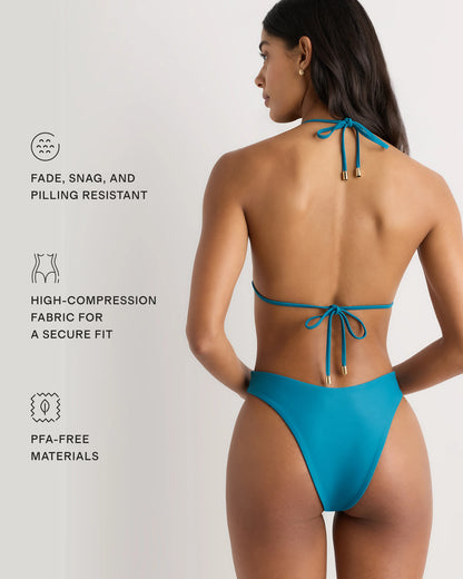 Italian High-Leg Bikini Bottom - XS / Mocha Midi Dot