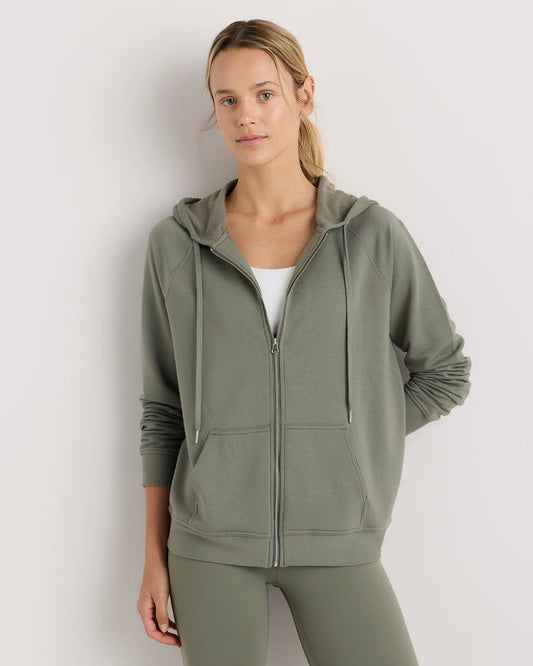 SuperSoft Fleece Full-Zip Hoodie - XS / Smoked Thyme Green