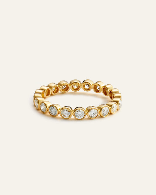 14K Gold Lab Grown Diamond Round Bezel Eternity Band - 1ctw - 5 / Yellow Gold