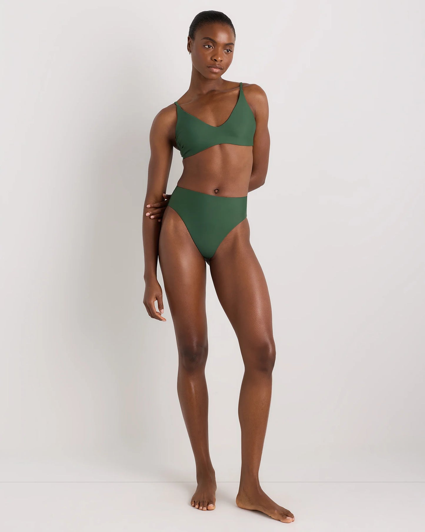 Italian High-Rise High-Leg Bikini Bottom - XS / Palm