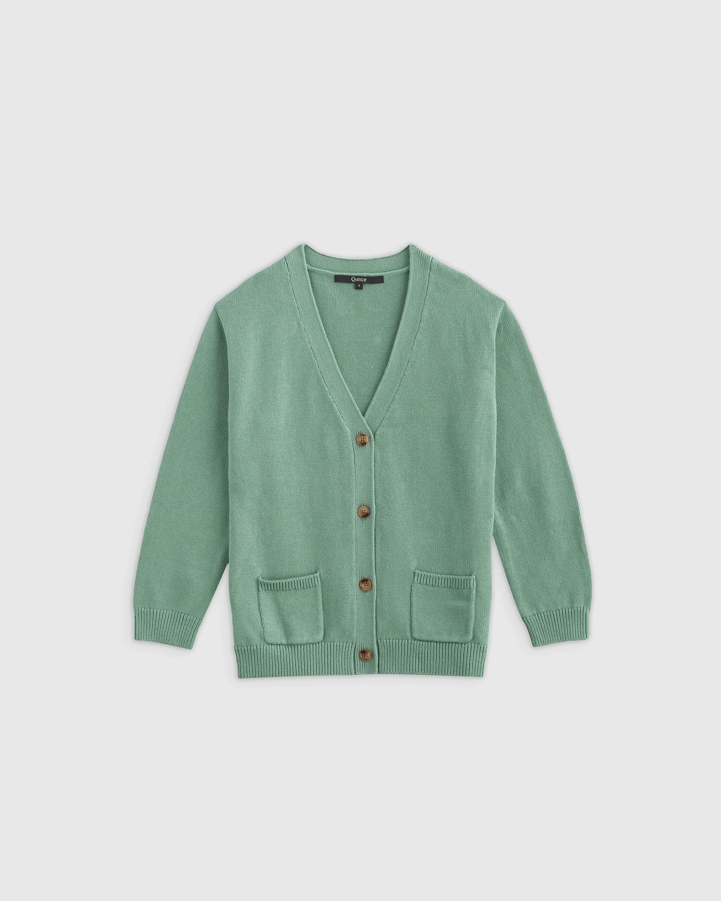 100% Organic Cotton Oversized V-Neck Cardigan 2-Pack - 6 / Grey/Granite Green