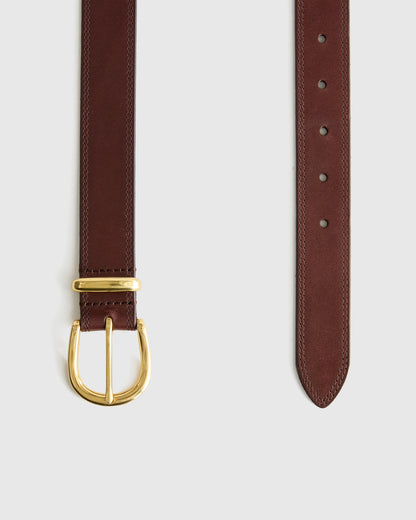Allegra European Leather Belt - XS / Saddle