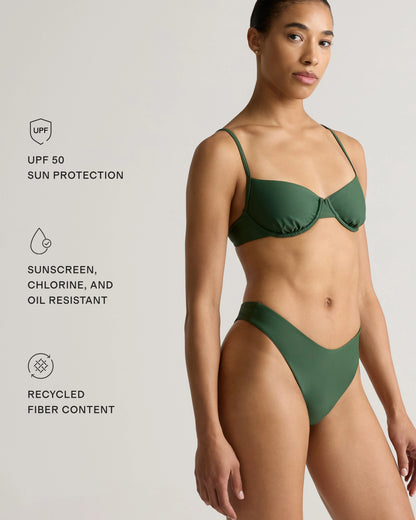 Italian High-Leg Bikini Bottom - XS / Mocha Midi Dot
