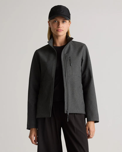 Softshell Fleece-Lined Full-Zip Jacket - XS / Heather Deep Navy