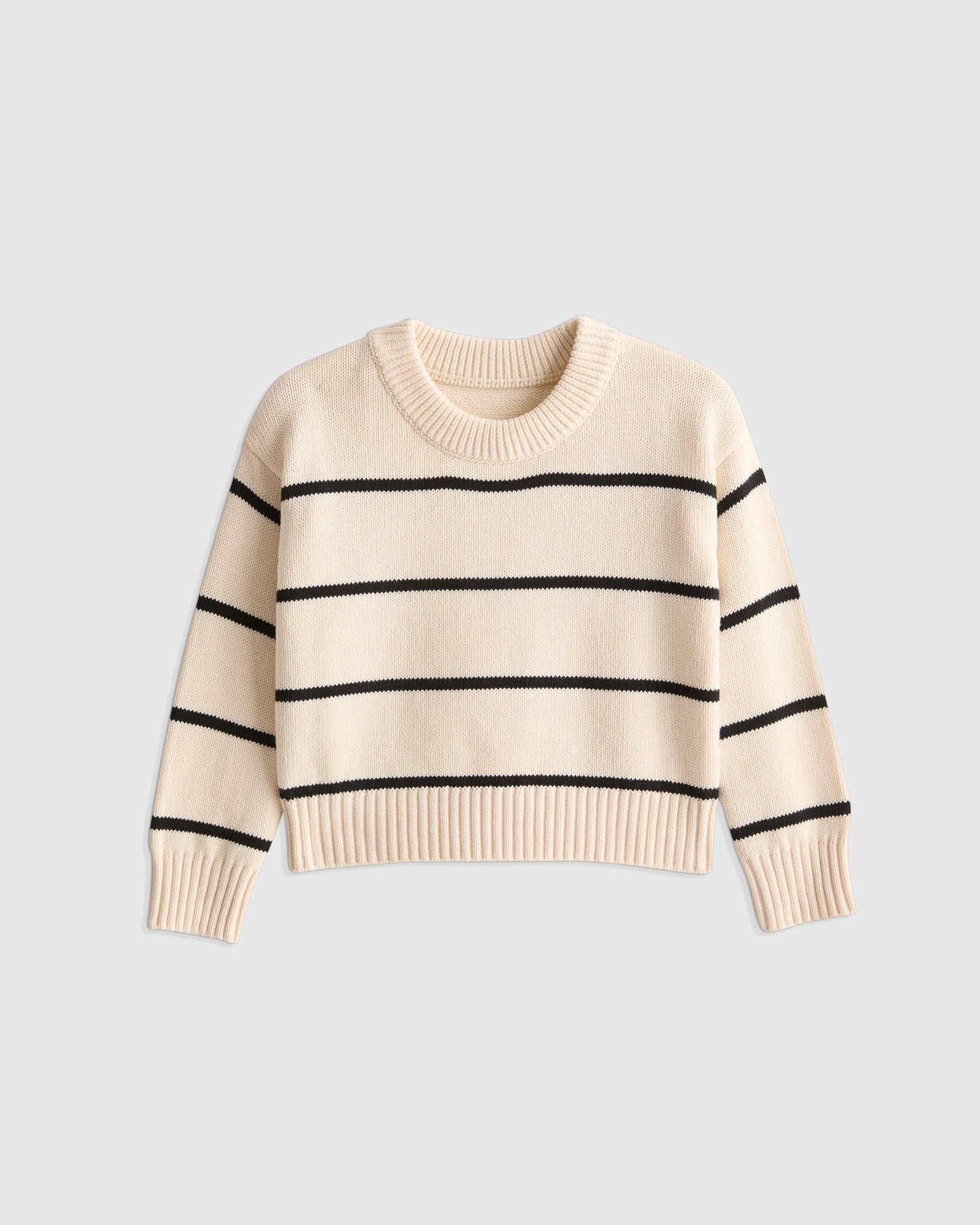 100% Organic Cotton Crewneck Sweater - 2T / Navy/White