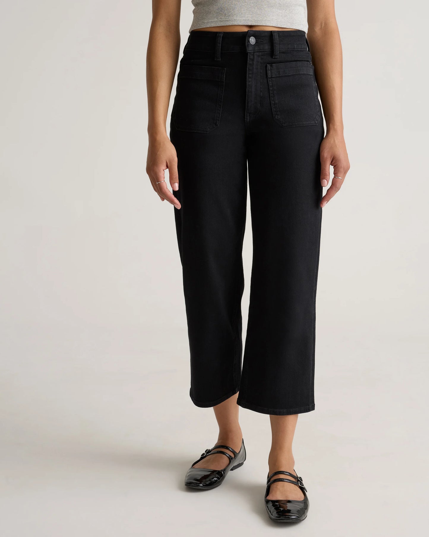 Bella Stretch Patch Pocket Wide Leg Jeans - 24 / Deep Sea Blue