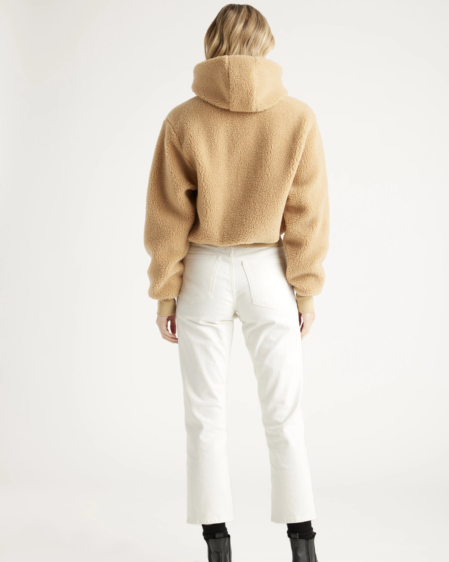 Hooded Sherpa Jacket - XS / Black