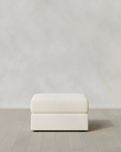 Ashford Deep Seat Ottoman in Performance Chenille Linen Blend - One Size / Sorrell