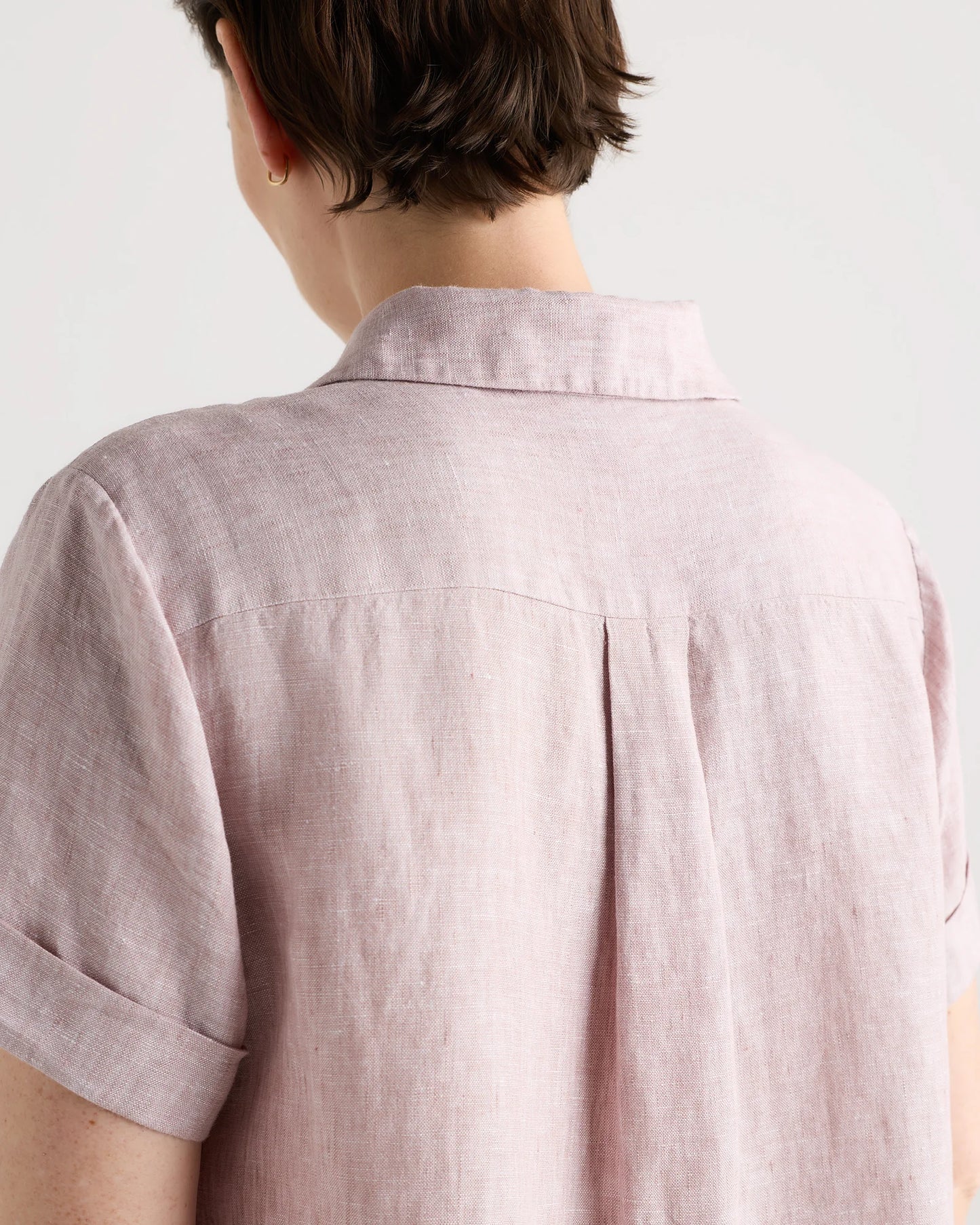 100% European Linen Maternity Camp Shirt - XS / Blue Pinstripe