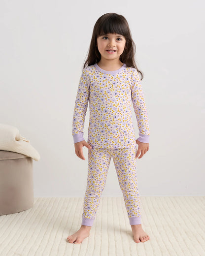 100% Organic Cotton Long Sleeve and Pant Pajama Set - 2T / Navy Stripe