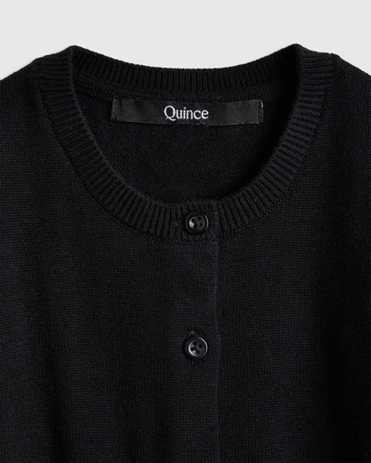 100% Organic Cotton Crewneck Cardigan - 0-3M / Ivory