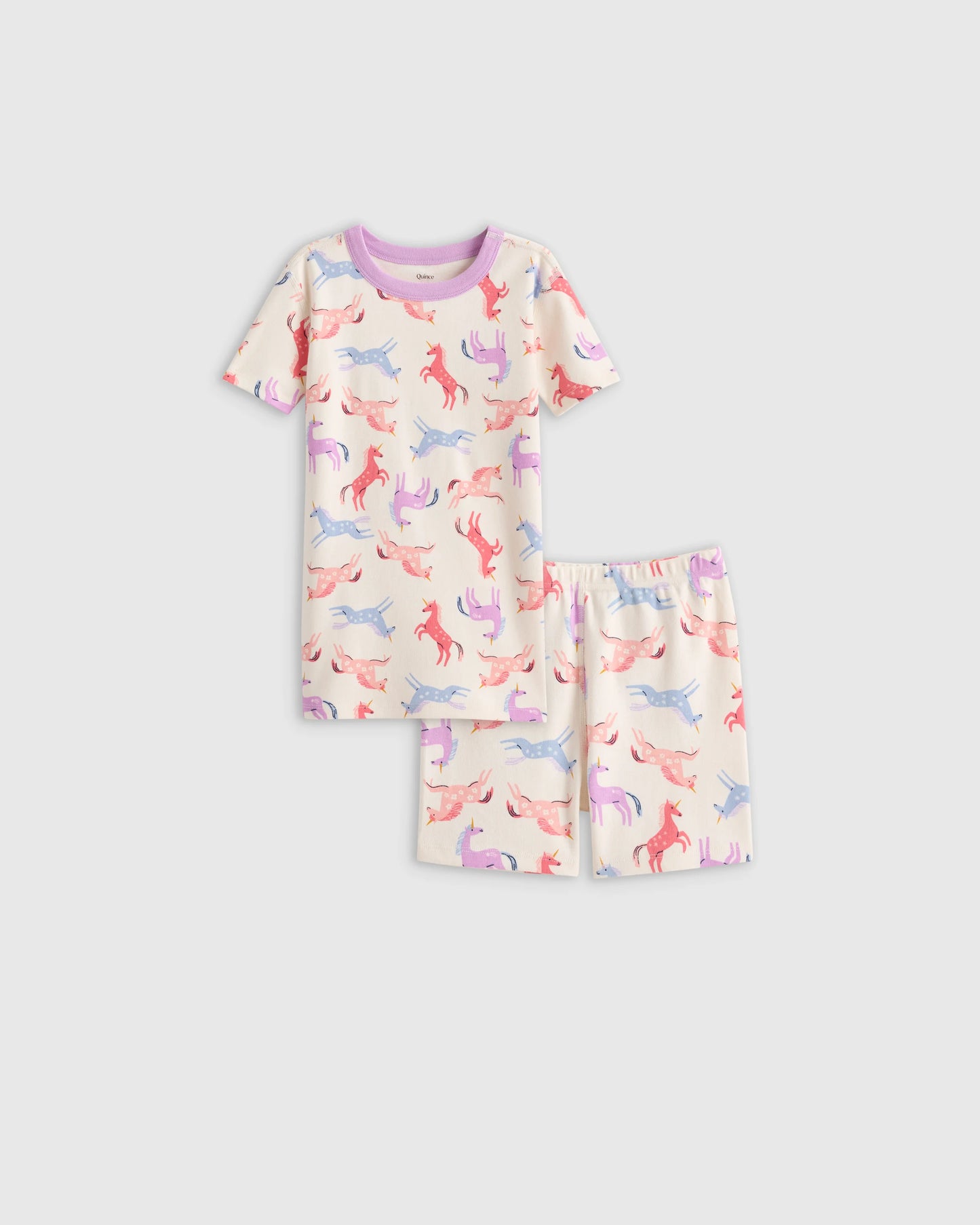 100% Organic Cotton Short Sleeve and Shorts Pajama Set - 6 / Navy Stripe