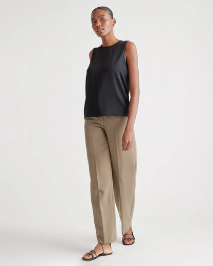 Washable Stretch Silk Shell Tank - XS / Forest Green