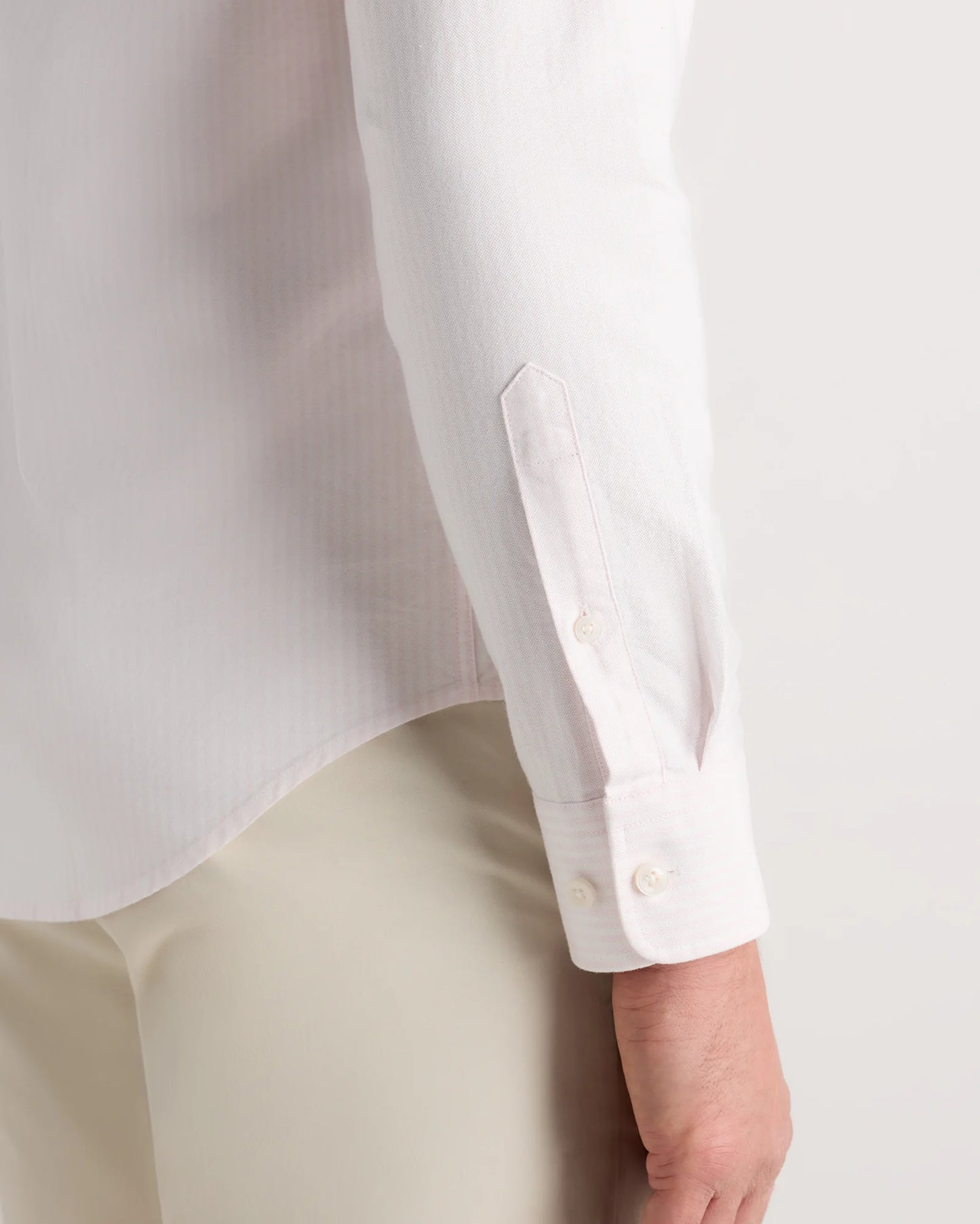 100% Organic Cotton Oxford Shirt - XS / Light Pink Stripe