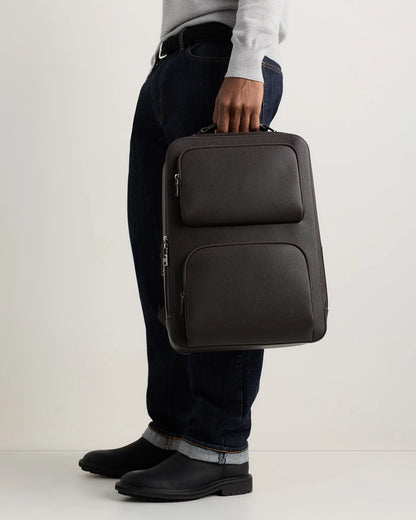 Italian Saffiano Laptop Backpack - One Size / Hickory
