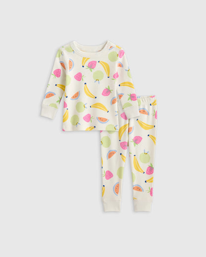 100% Organic Cotton Long Sleeve and Pant Pajama Set - 12-18M / Navy Stripe