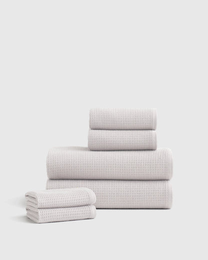 Turkish Waffle Terry Bath Towel Bundle - One Size / White