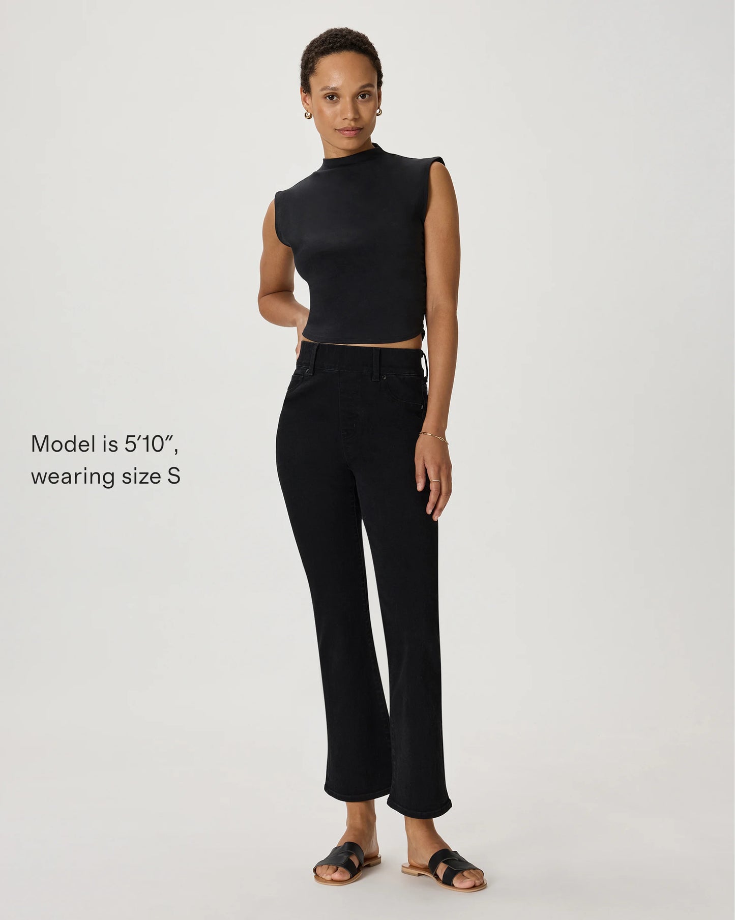 Nina Stretch Pull-On Kick Flare Jeans - XS / Raven Black