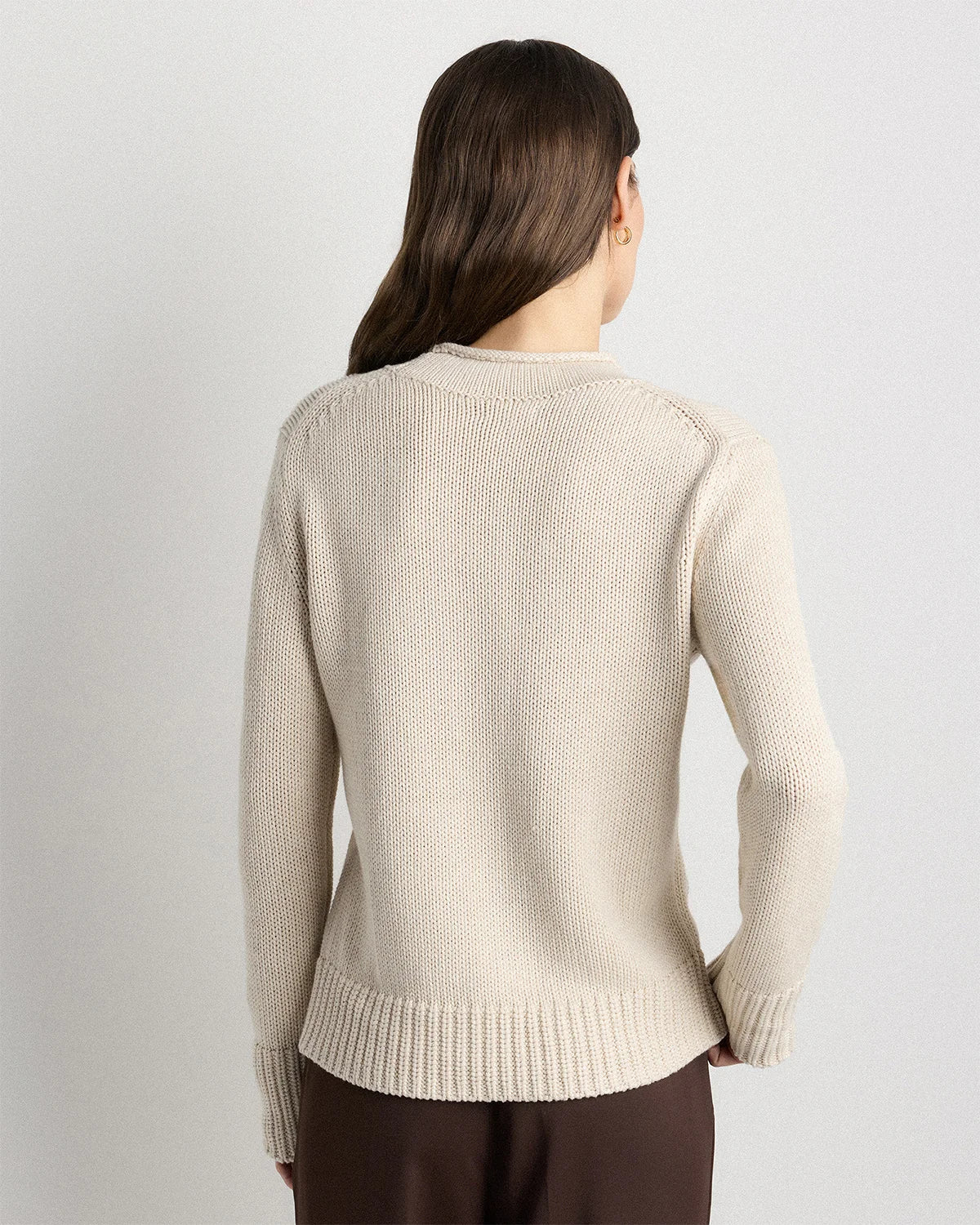 100% Organic Cotton Roll Neck Sweater - XS / Cornflower Mini Stripe