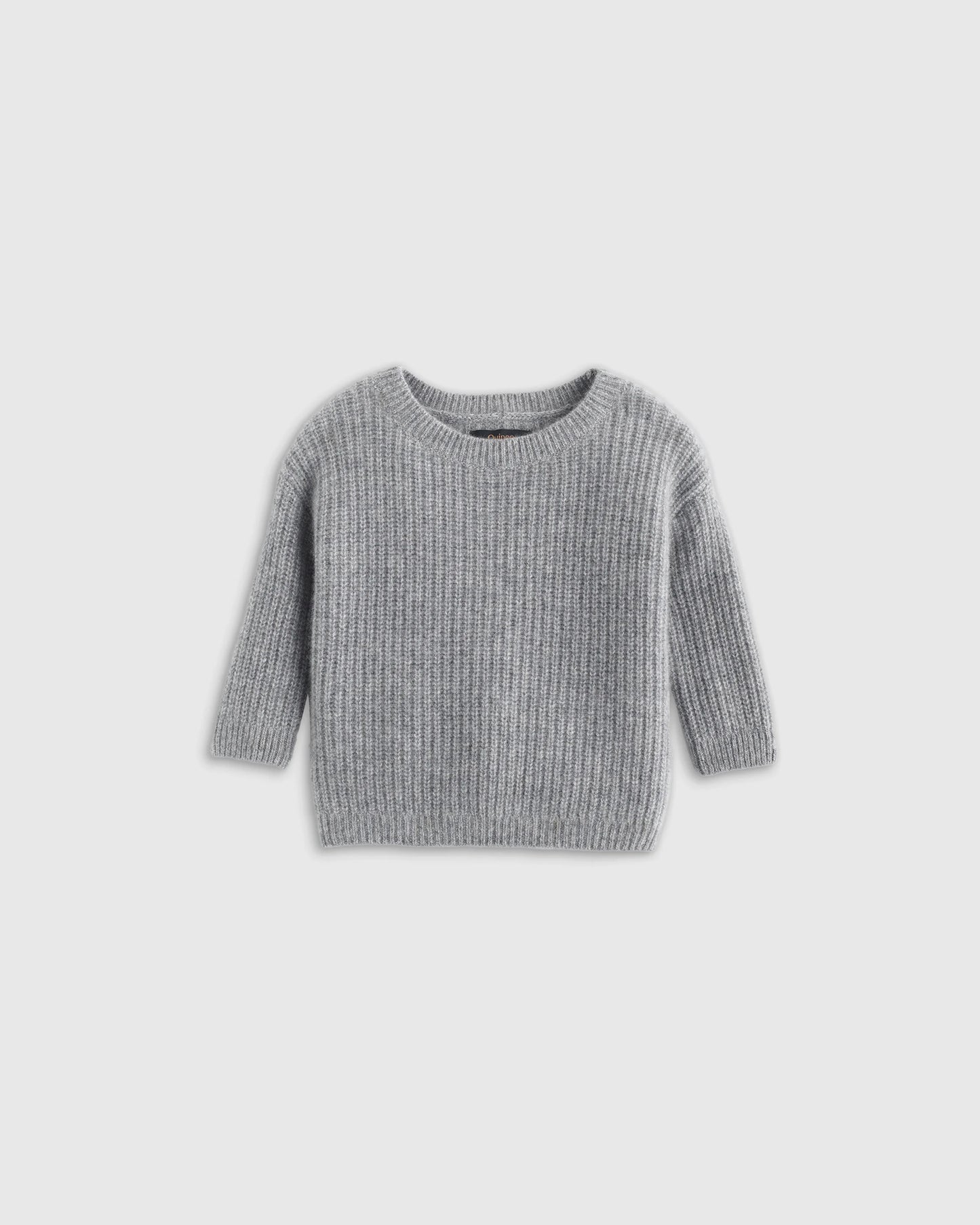 Washable Cashmere Fisherman Tunic Sweater - 3-6M / Heather Grey