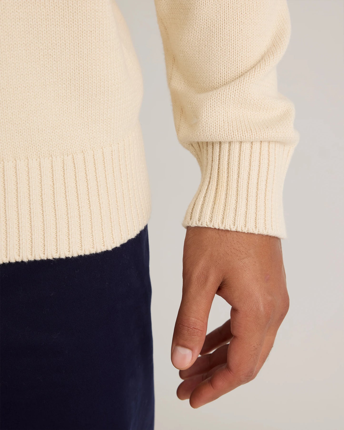 100% Organic Cotton Crewneck Sweater - S / Speckled Beige