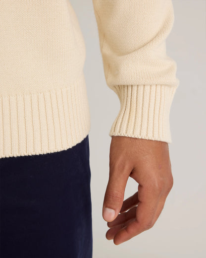 100% Organic Cotton Crewneck Sweater - S / Speckled Beige