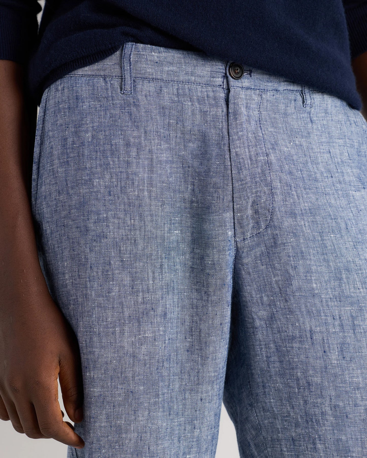 100% European Linen Trousers - 30X30 / Chambray Blue