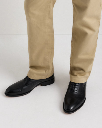 Italian Leather Cap Toe Oxford - 7 / Cognac