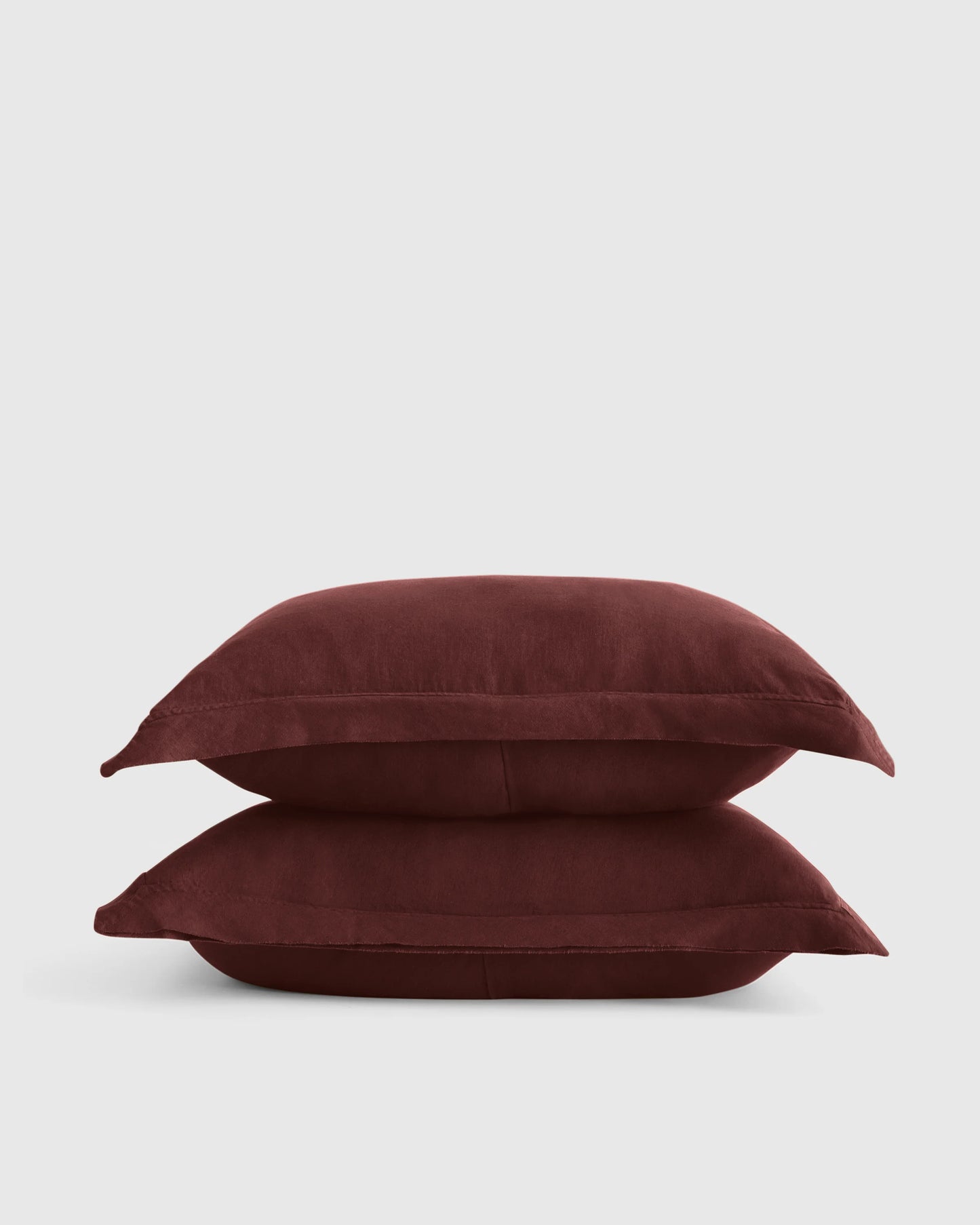 European Linen Double Flange Sham Set - Standard / White