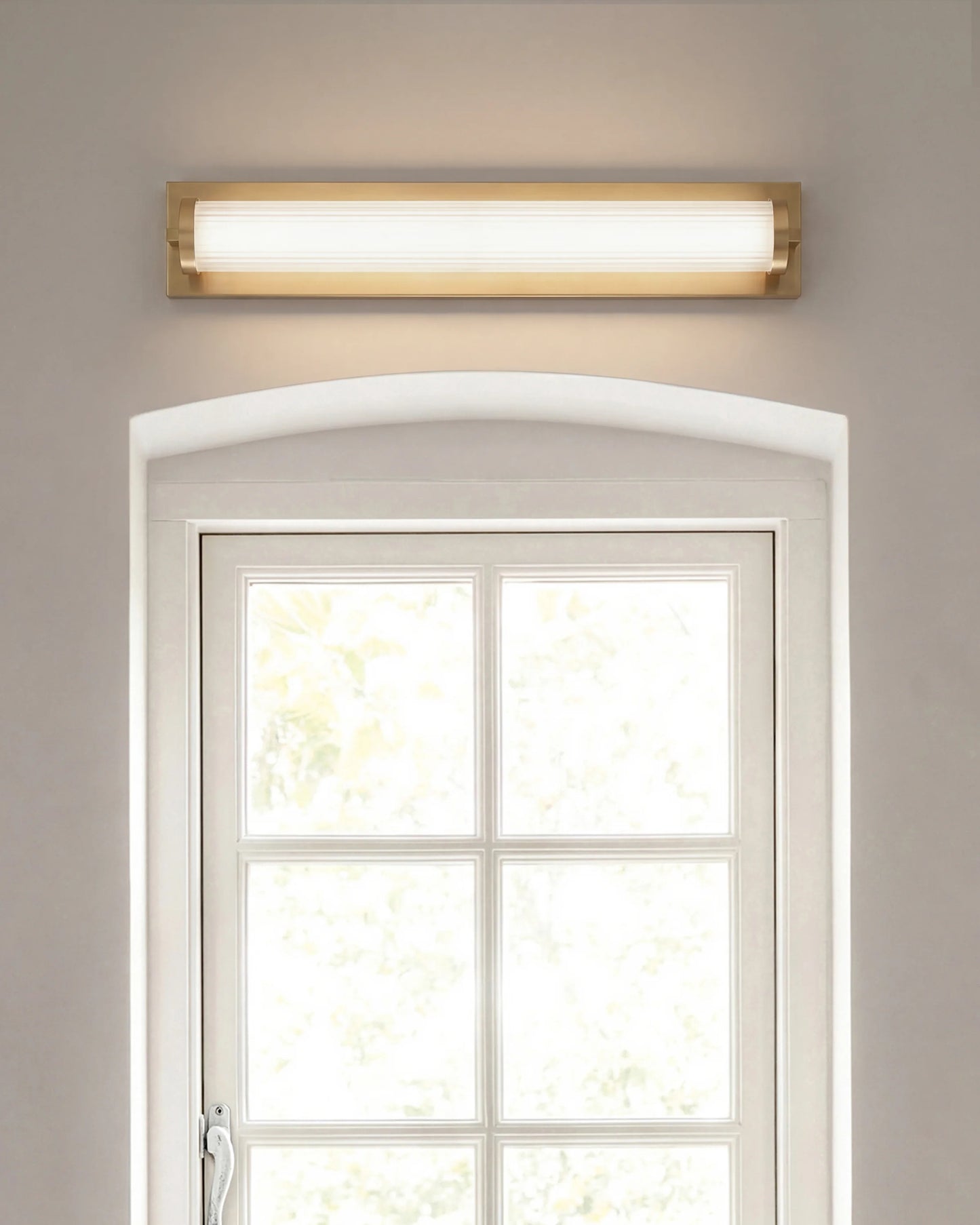 Ribbed Steel LED Vanity Sconce - 22" / Brass