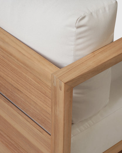 Linear Solid Teak Outdoor Lounge Chair - One Size / Natural Teak