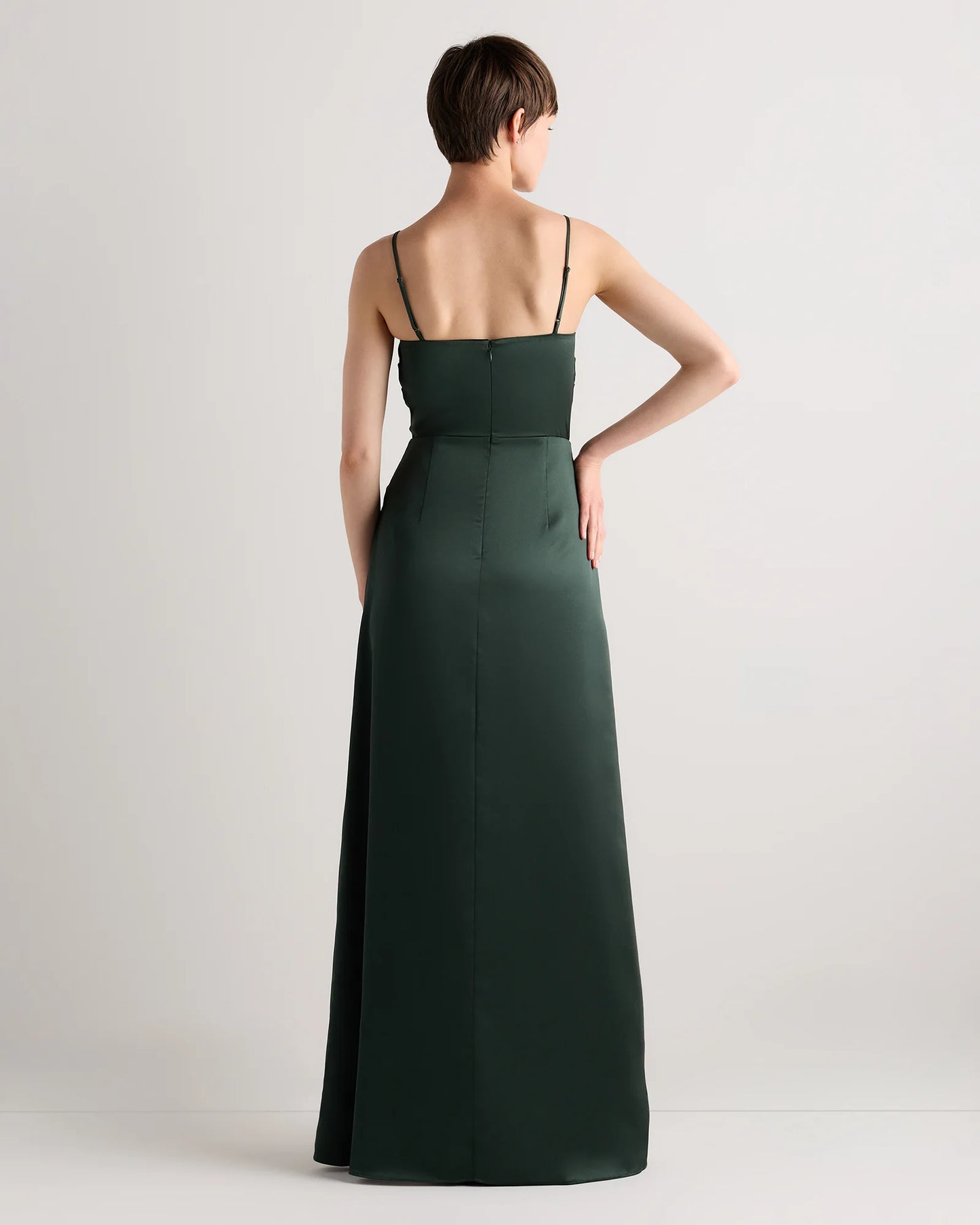 Juliette Stretch Satin Dress - 0 / Garden Sage Green