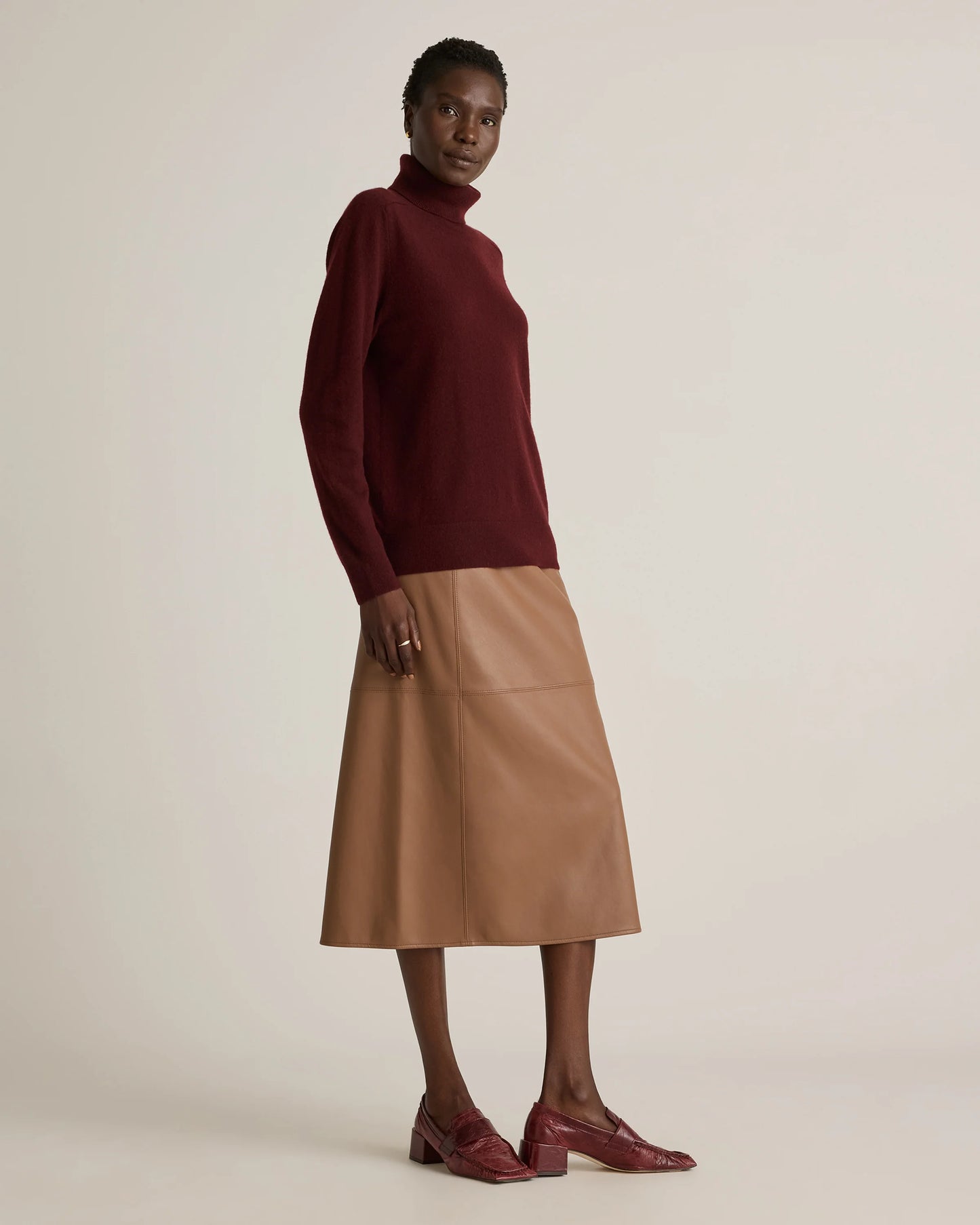 Mongolian Cashmere Turtleneck Sweater - XS / Heather Grey