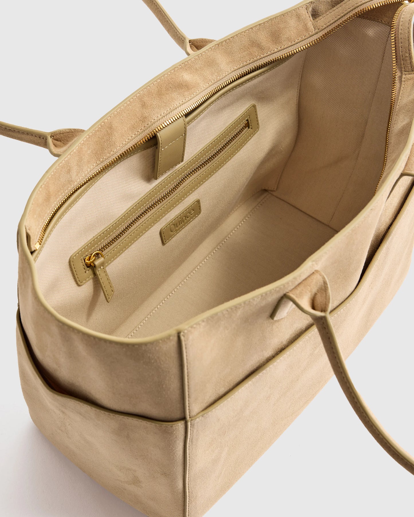 Hudson Suede Tote - One Size / Chocolate Brown