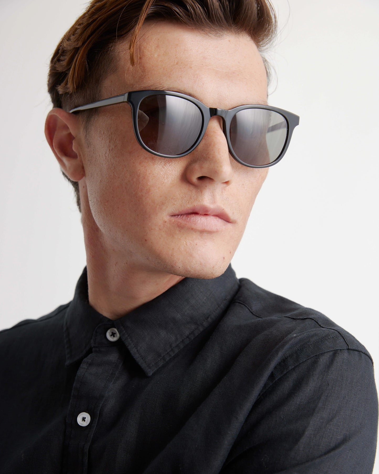 Charlie Polarized Acetate Sunglasses - Standard / Clear with Grey lens