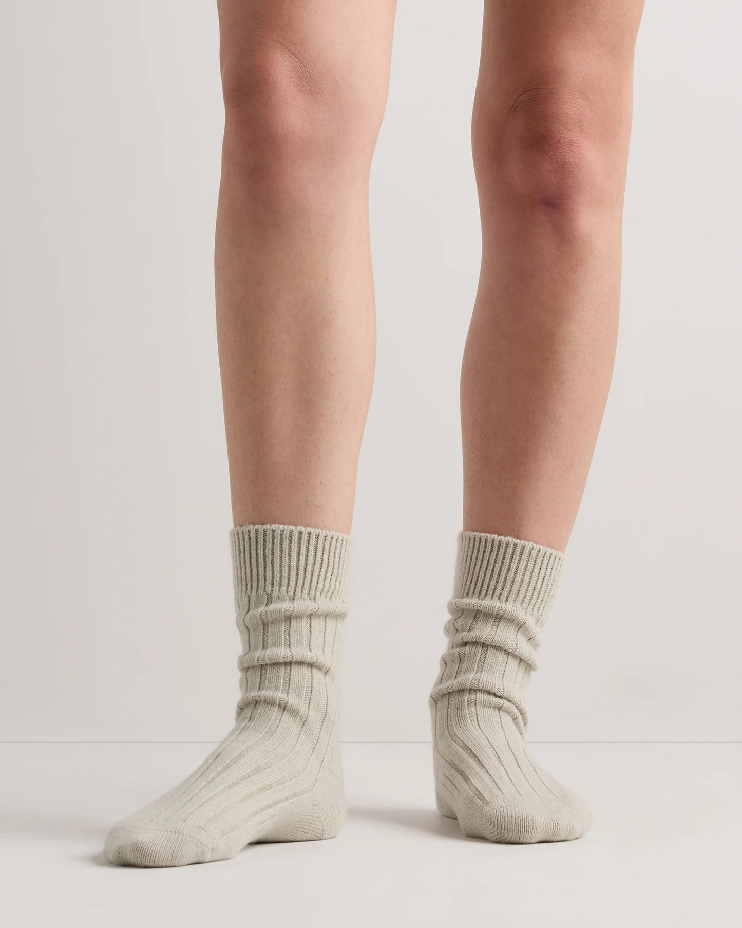 Merino Cashmere Blend Ribbed Crew Sock (3-Pack) - S / Solid Neutral Multi Pack