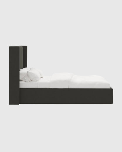 100% Linen Wingback Bed - Full / Canvas