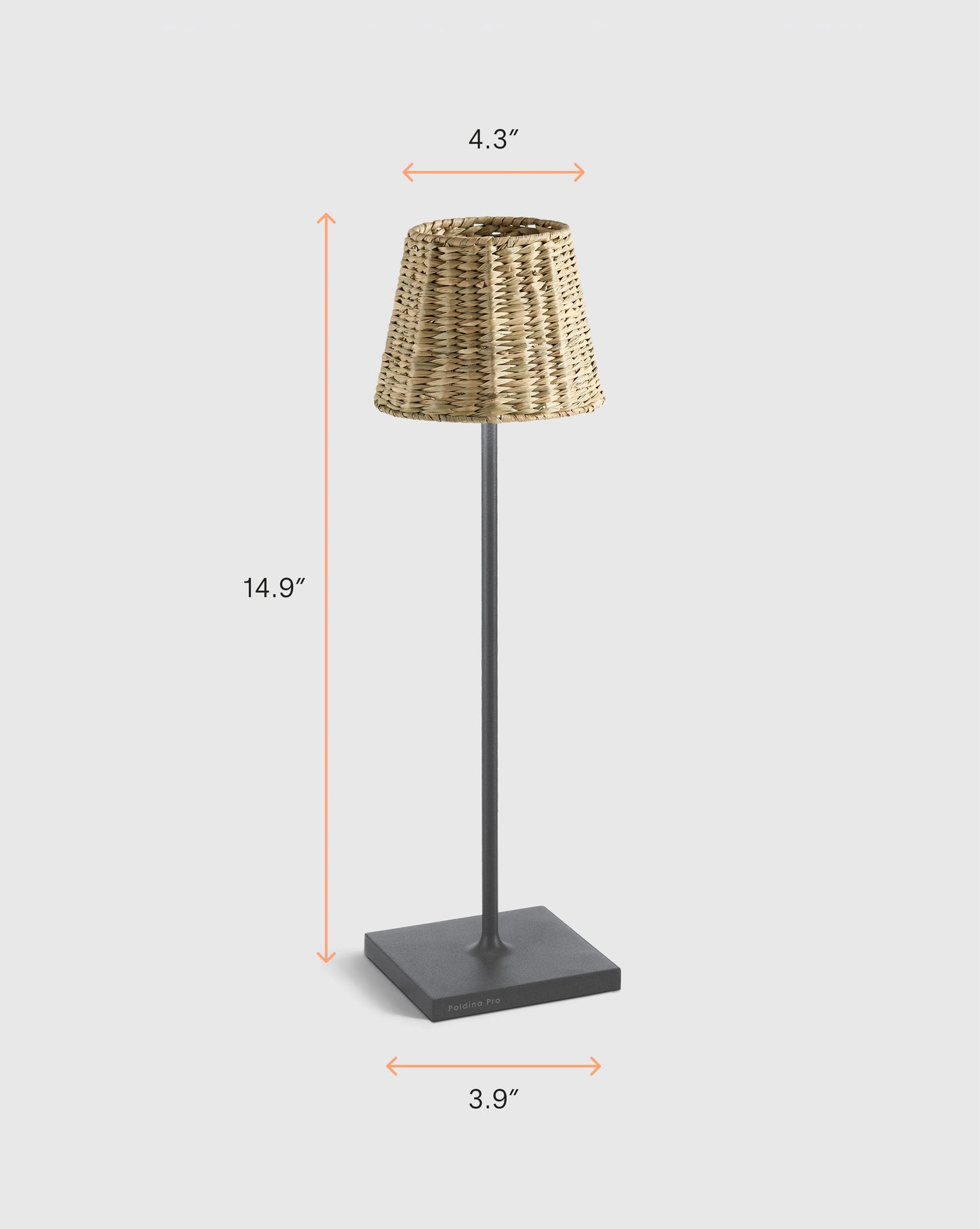 Poldina Pro Rechargeable Table Lamp with Seagrass Shade by Zafferano - Regular / White