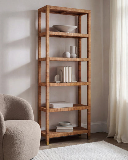 Handwoven Rattan Bookcase - One Size / Natural