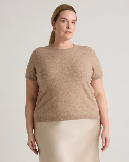 Mongolian Cashmere Tee - 1X / Heather Vintage Pink