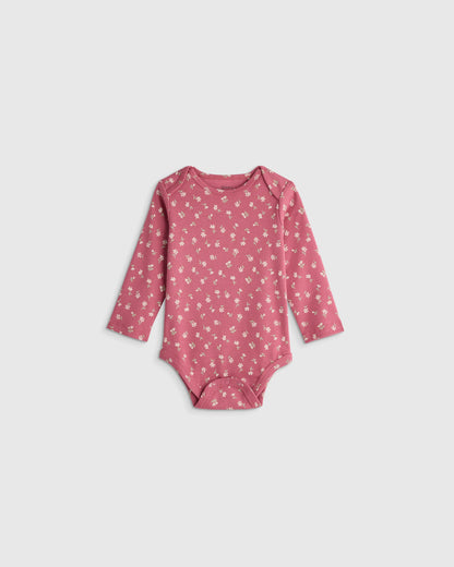 100% Organic Cotton Long Sleeve Bodysuit - 0-3M / Safari