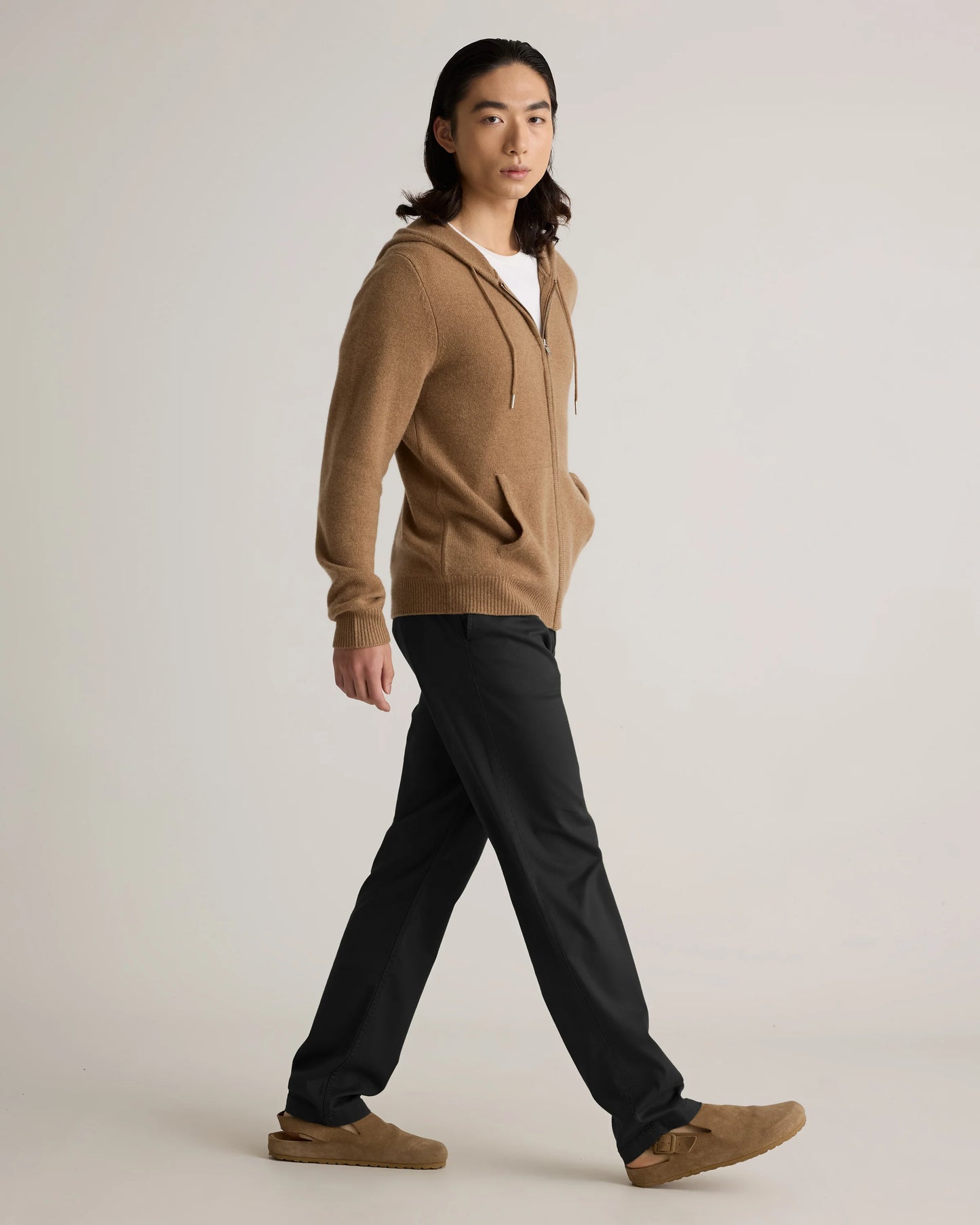 Mongolian Cashmere Full-Zip Hoodie - S / Teak