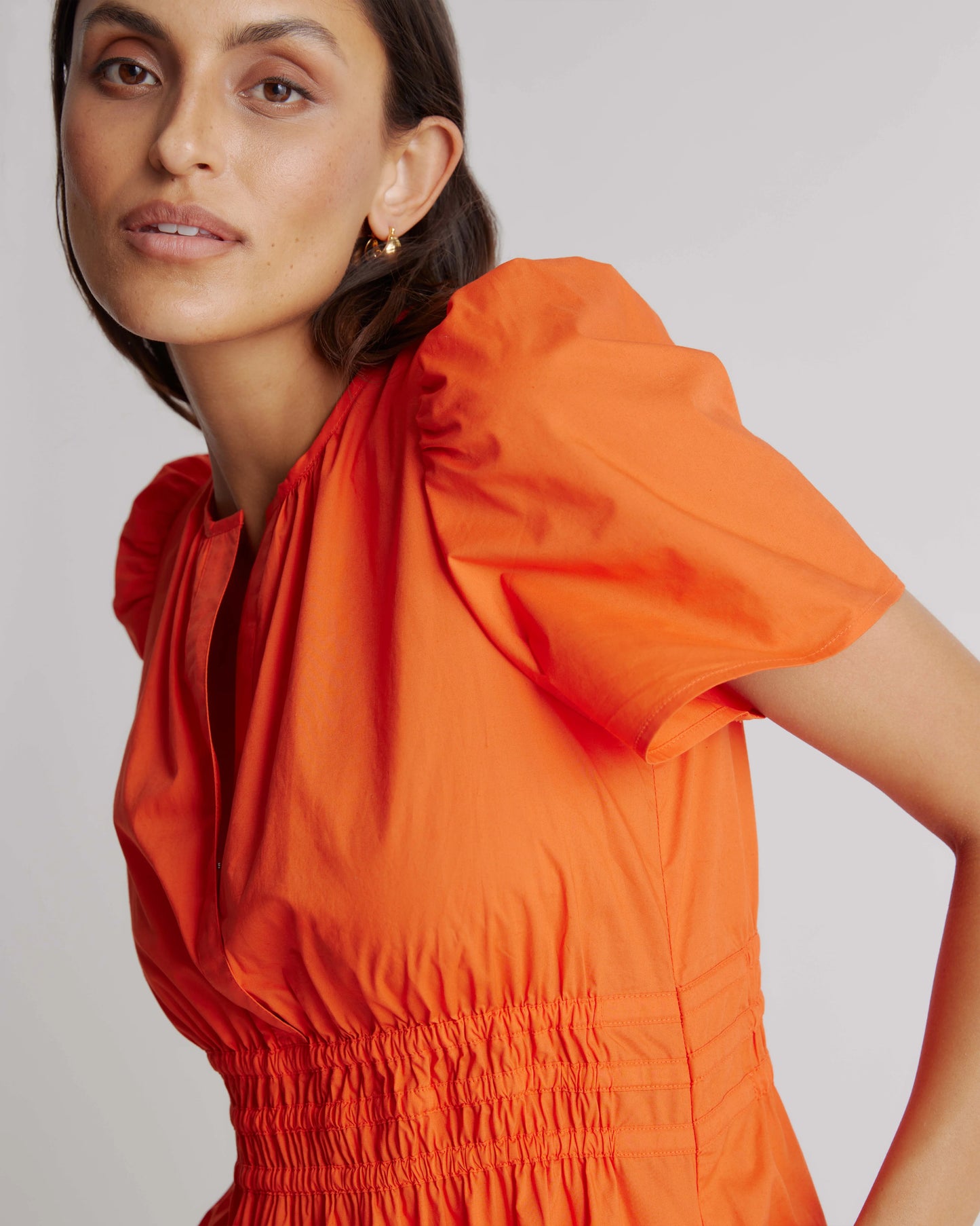 100% Organic Cotton Poplin Tiered Maxi Dress - XS / Navy