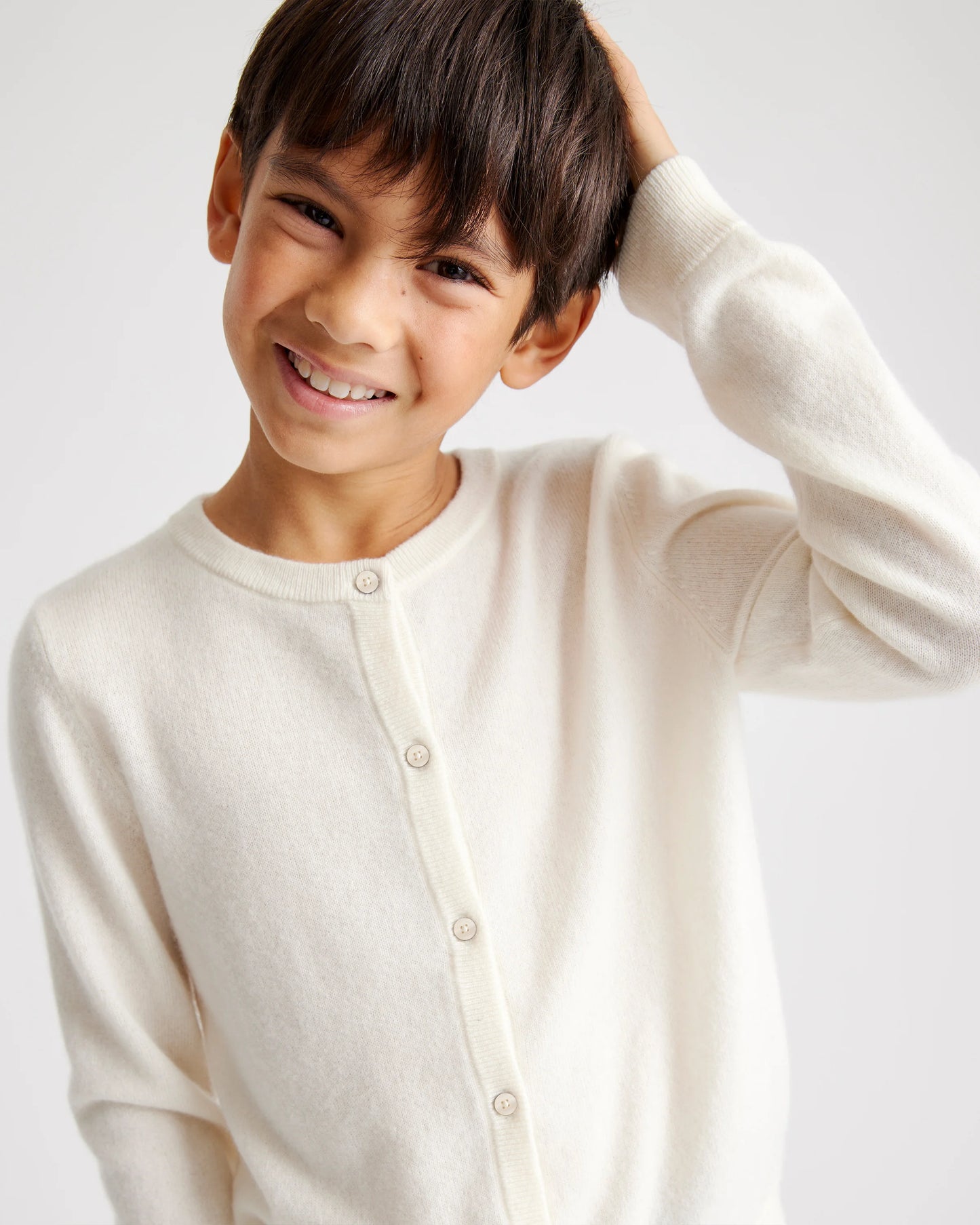 Washable Cashmere Cardigan - 6 / Heather Grey