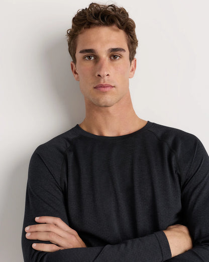 Mesh Performance Training Long Sleeve Tee - S / Heather Navy