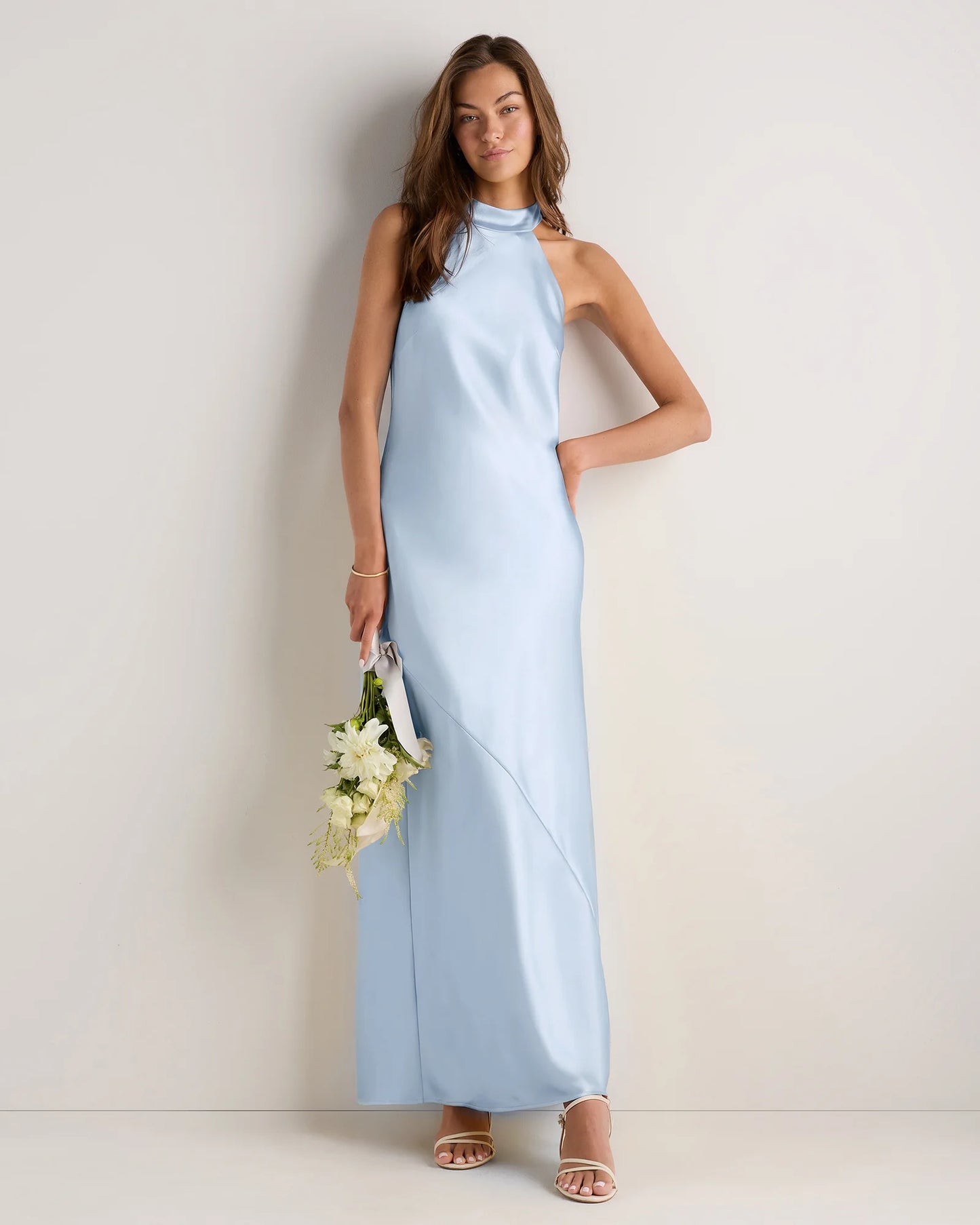 Catalina Stretch Satin Dress - 0 / Garden Sage Green