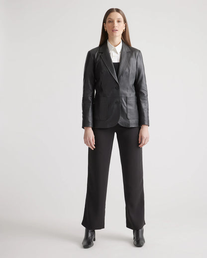 100% Leather Blazer - XS / Rich Brown