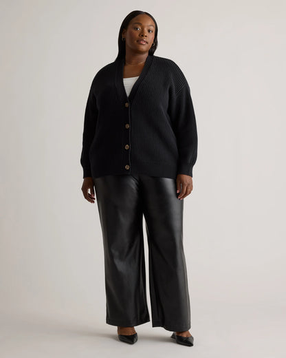 100% Organic Cotton Oversized Boyfriend Cardigan - 1X / Camel