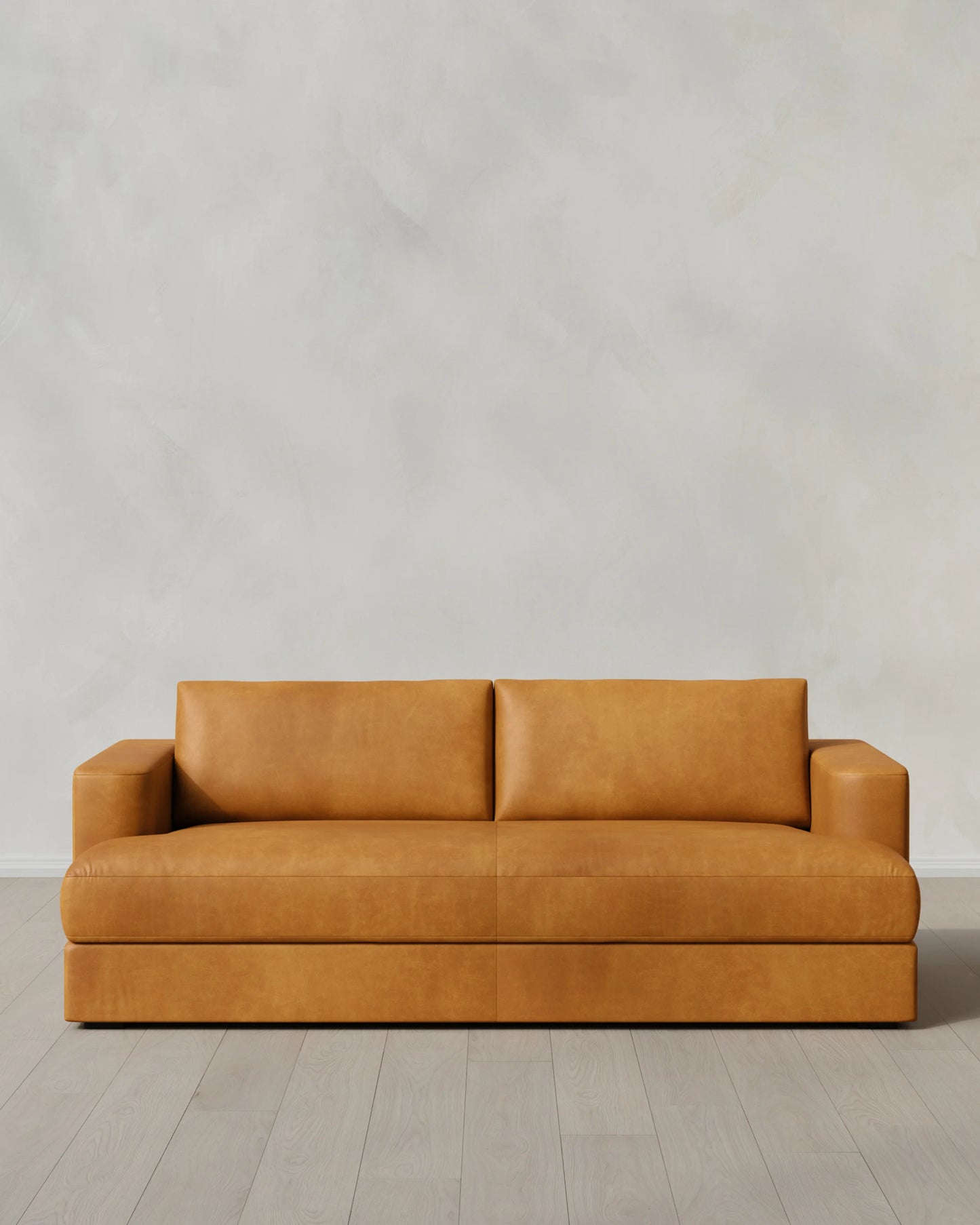 Sierra Curved Arm Sofa in Leather - 7ft / Auburn